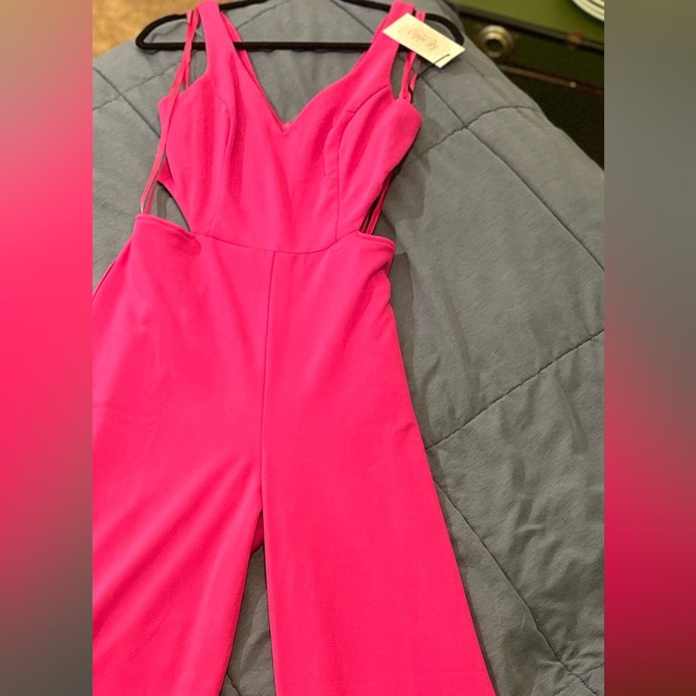 Pink cutout jumpsuit